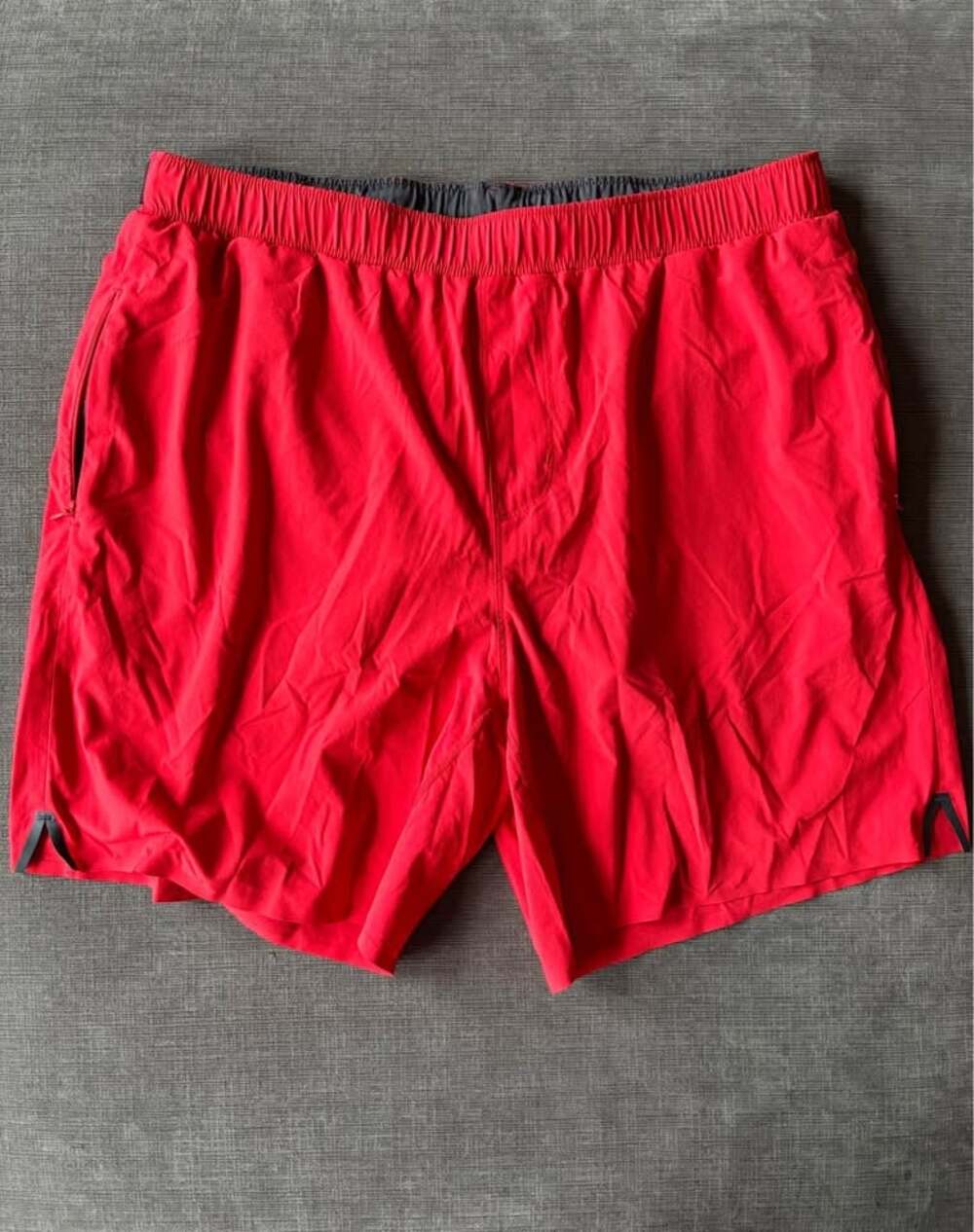 Rhone Men's Lined Running Training Shorts Size L Large Red Compression Liner Poc